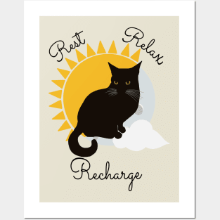 Pepper the Cat-Rest Relax Recharge Posters and Art